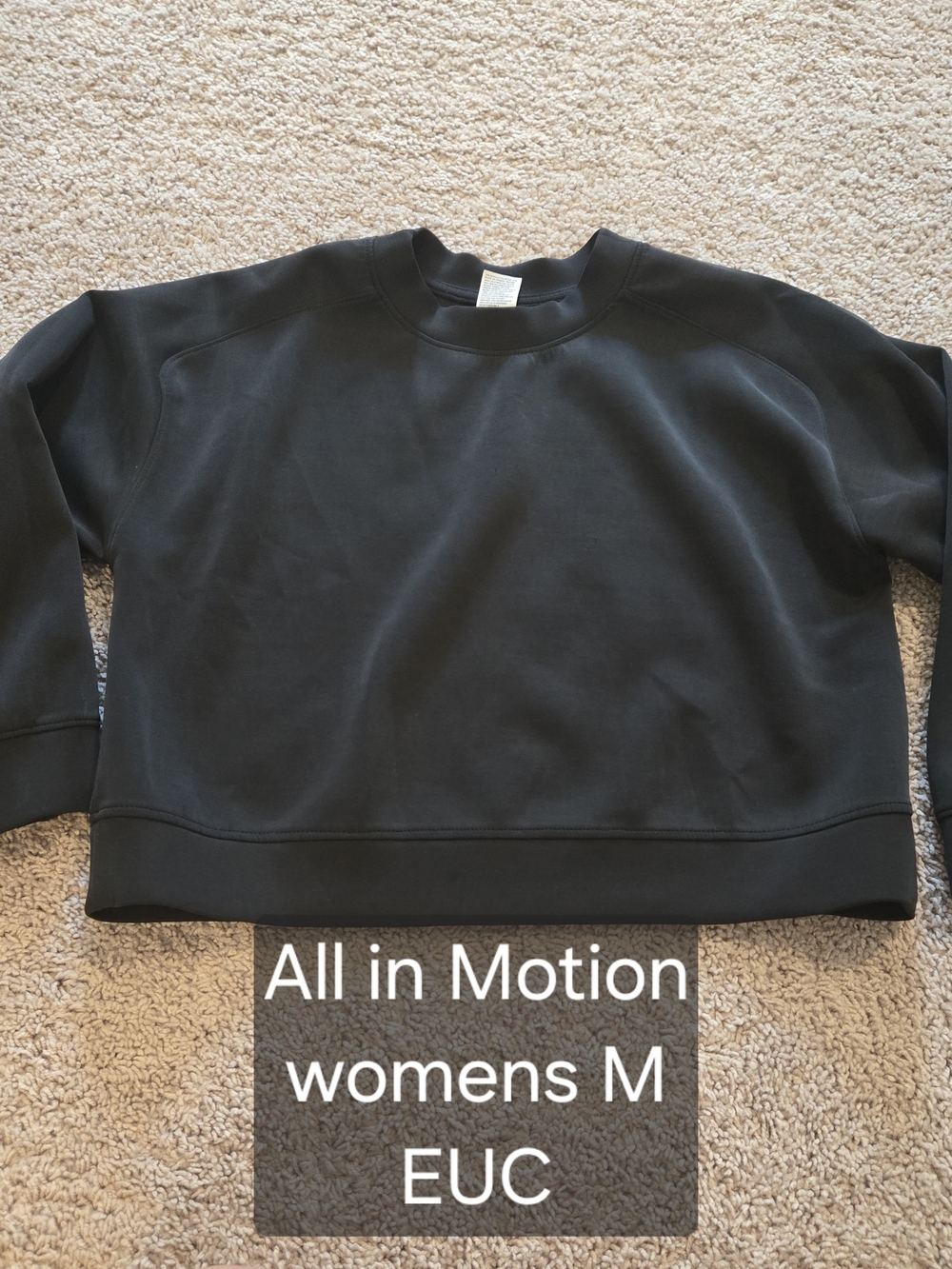 all in motion Women's Black Relaxed Crewneck Sweatshirt